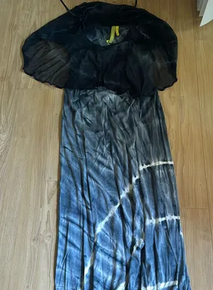 Green Dragon Tie Dye Maxi Dress Blue thumbnail 1