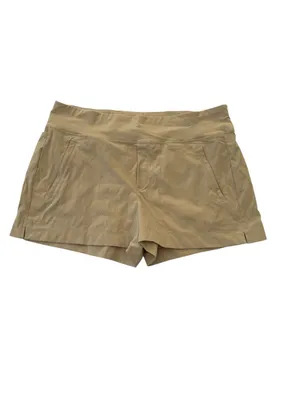 Athleta size 14 Trekkie North Khaki Athletic Shorts Wide Waistband athletic casu thumbnail 2