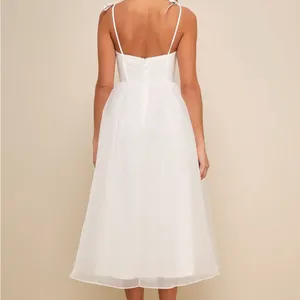 Lulus Intentionally Darling White Organza Tie-Strap Rosette Midi Dress thumbnail 3