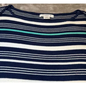 Liz Claiborne Womens Plus Size 1X Sweater Striped Knit Boat Neck Ribbed Nautical thumbnail 5