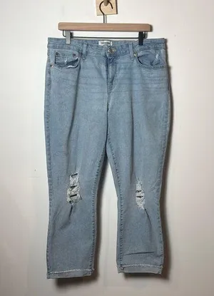 Denizen for Levi’s Women’s Mid-Rise Boyfriend Light Wash Distressed Jeans Sz 18 thumbnail 1