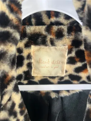 Altar’d State Leopard Print Faux Fur Coat Size Small Mob Wife thumbnail 3