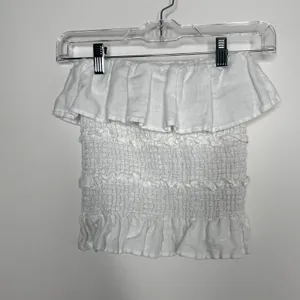 Reformation Millet Tube Top White Womens Small Linen thumbnail 3
