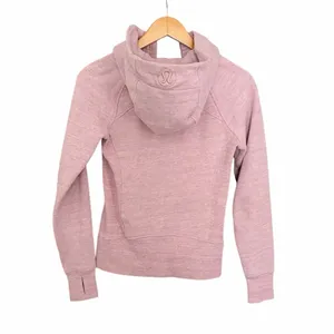 Lululemon Light Cotton Fleece Scuba Zip Hoodie Heathered Pink Size 2 thumbnail 3