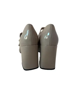 Marc Fisher Charisy Patent Taupe Heel Mary Janes Shoes Double Buckle Size 7.5 thumbnail 13