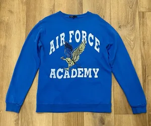 🌟Maje🌟 Vintage Look Air Force Academy Sweatshirt Blue Sz 2 Or M thumbnail 1