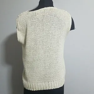 Wye Oaks Knitted by Hand Cream Sweater Vest (S) thumbnail 3