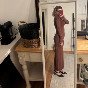 Long Sleeve Cutout Maxi Dress in Dark Brown thumbnail 4