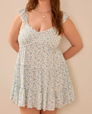 NEW Arula Blue and White Floral Dress Plus Size 2X Available NWT thumbnail 1