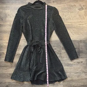 Sparkly Black Long Sleeve Cocktail Dress thumbnail 2