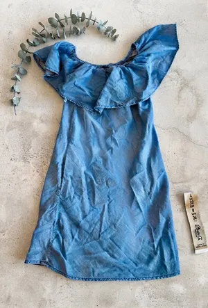 Denim Co. Off-the-Shoulder Ruffle Dress - Size UK 4 / US 0 thumbnail 1
