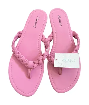 Abound pink braided thong sandals side 7.5 thumbnail 1