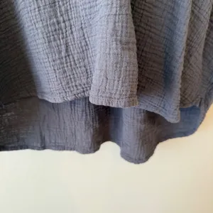 Faherty Women 100% Cotton Gauze Henley Top XL Grey Short Sleeve Casual Chic Boho thumbnail 5