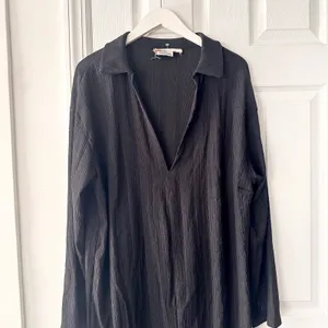 Free People Beach Black Endless Summer Aster Collar Midi Tunic Dress Large thumbnail 11