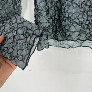 Sno Skins Crop Top Womens Medium Black Lace Sheer Detail Turtle Neck Ski Outdoor thumbnail 6