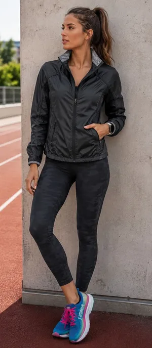 Lululemon Black Running Jacket Size 6 Full Zip Mesh Vent Thumbholes Athletic thumbnail 1
