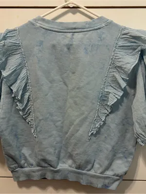 Anthropologie Short-Sleeve Ruffled Tie-Dye Sweatshirt thumbnail 4