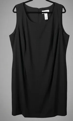 Studio I Black Pleated Sheath Dress Sleeveless Office Business Plus Size 24W thumbnail 1