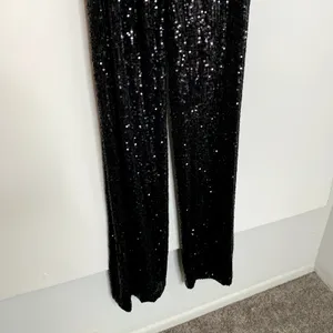 Nookie Black Sequin Flare Leg Jumpsuit One Piece Womens Size Small thumbnail 4