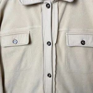 BiBi Fleece Buttoned Down Oversized Shirt Jacket Tan Fall Winter Women’s Size XL thumbnail 3