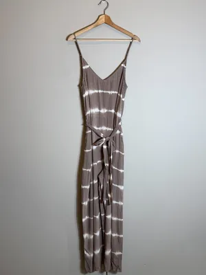 American Eagle Tie Dye Wide Leg Jumpsuit Women's Large Brown Flowy Boho Festival thumbnail 3