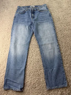 Zara Womens High Waisted Straight Leg Jeans Medium Wash Blue Size 12 EUR 44 thumbnail 1