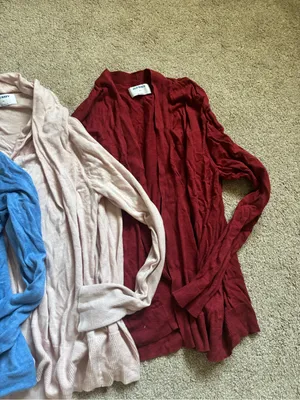 Bundle of 3 Old Navy Plus Size Maroon, Blue, Pink Open-Front Cardigans thumbnail 2