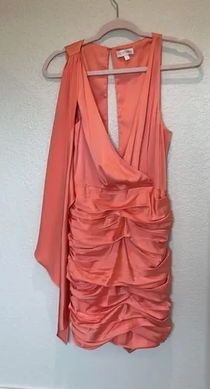 Ronny‎ Kobo Collection Coral Morgan Ruched Cocktail Dress thumbnail 1