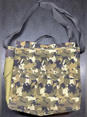 Paul Frank Vintage Green Camo Messenger Style Canvas Shoulder Bag thumbnail 7