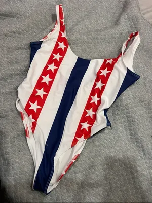 Forever 21 One-Piece Swimsuit - Red, White & Blue Star Stripe thumbnail 1