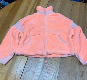 FP Movement‎ Free People Hit The Slopes Fleece Jacket Neon Peach Coral Size XS thumbnail 1