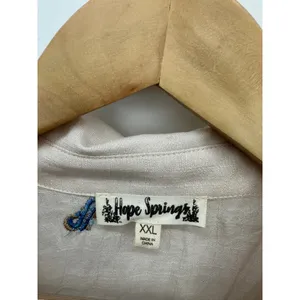Hope Springs Nautical Button Front Shirt Women Sz XXL Cream Sheer Cruise Anchor‎ thumbnail 8