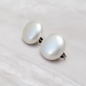 Vintage Clip On Earrings Classic Style Glam Large Faux Pearl Statement thumbnail 4