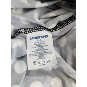 Lands End Wire Free Swim Top Size 12 D‎ Swimsuit Black w/ White Polka Dots thumbnail 6