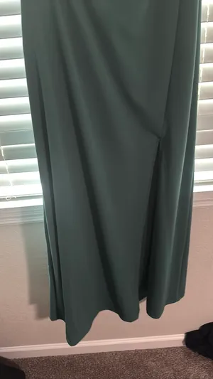 Birdy Grey One shoulder teal dress thumbnail 3