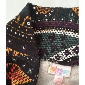 LuLaRoe‎ Cassie Pencil Skirt Small Black Multi Color Paisley Boho Stretch Knit thumbnail 2