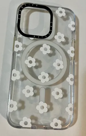 CASETiFY Ditsy Daisies - White Clear Case MagSafe thumbnail 1