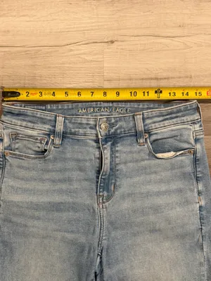 American Eagle Women’s High Rise Skinny Kick Jeans Light Wash Size 8 *Hemmed* thumbnail 7