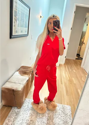 FIGS Pop Red Scrub Set thumbnail 2