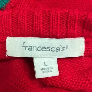 Francesca’s Red Merry & Bright Light Up Cactus Christmas Holiday Sweater Size L thumbnail 3