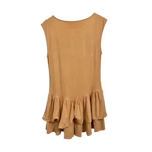 Wilfred Aritzia GoodLux Bloomsbury Dress size L mini ruffle‎ tiered orange thumbnail 6