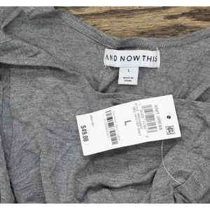 NWT And Now This Scoop Neck Side Tie Wrap Knit Midi Tank Dress Heather Gray L thumbnail 6