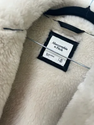 Abercrombie & Fitch Faux Shearling Coat Teddy Quiet Luxury Chic Winter Jacket XS thumbnail 5