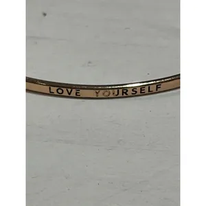 Love Yourself Bangle Bracelet Rose Gold Tone Inspirational Jewelry‎ thumbnail 2