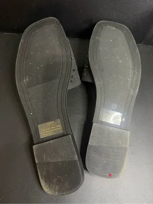 Journee Black Laser-Cut Slide Sandals thumbnail 6