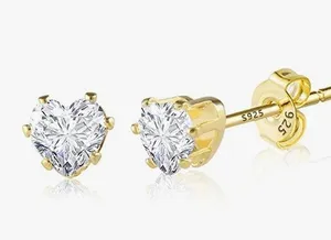Heart shaped diamond earrings  thumbnail 1
