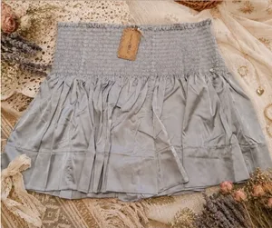 Natural Life NWT Boho Satin Flowy Shorts Gray Silver‎ Smocked Waist M Coquette thumbnail 1
