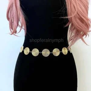 Gold Y2K Spiral Swirl Disc Chain Belt, Fits 15.5-42 Inches, X7GA1282 thumbnail 6