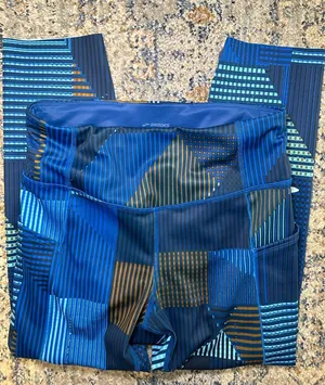 Brooks Method 3/4 Tight Leggings Motion Print Women's Medium Blue Athletic thumbnail 1