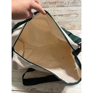 AG1 Athletic Greens Duffle Bag Cream Canvas Gray thumbnail 3